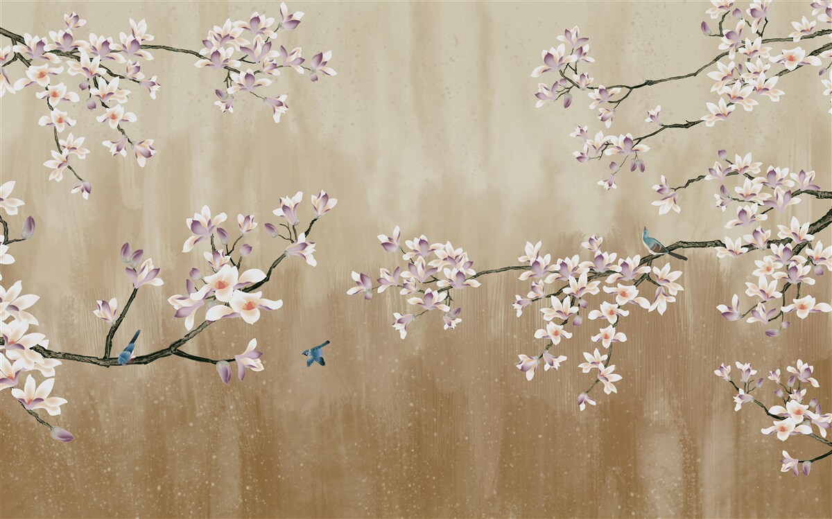 Fototapeta kwiaty zakwitły, przynosząc radość ptakom