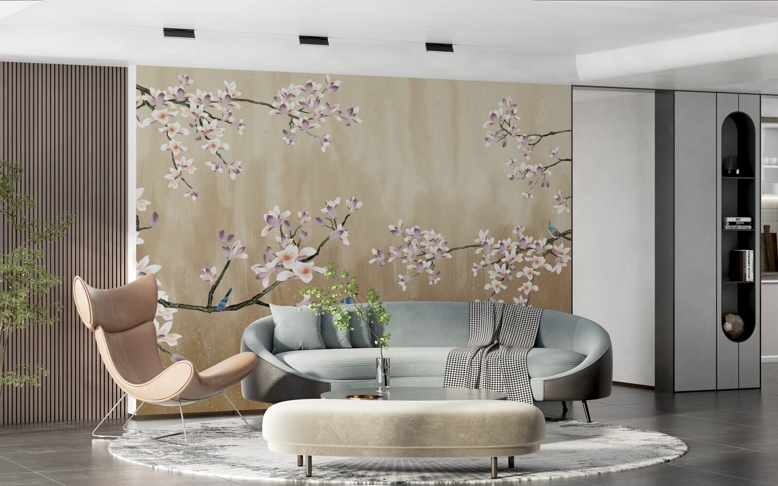 Fototapeta kwiaty zakwitły, przynosząc radość ptakom