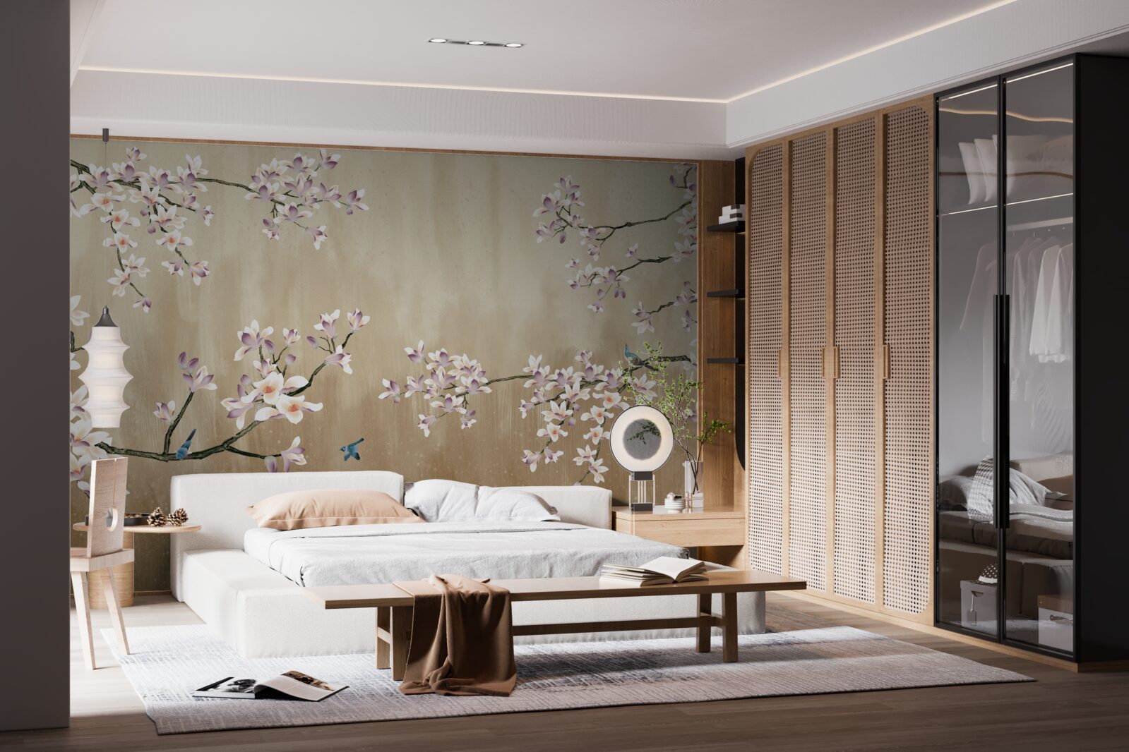 Fototapeta kwiaty zakwitły, przynosząc radość ptakom