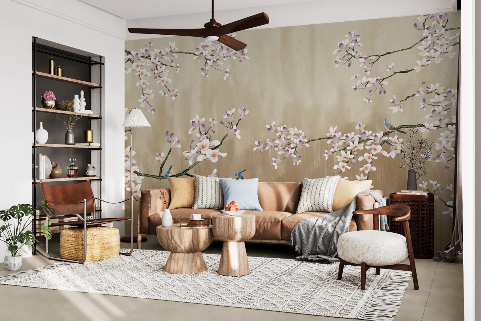 Fototapeta kwiaty zakwitły, przynosząc radość ptakom