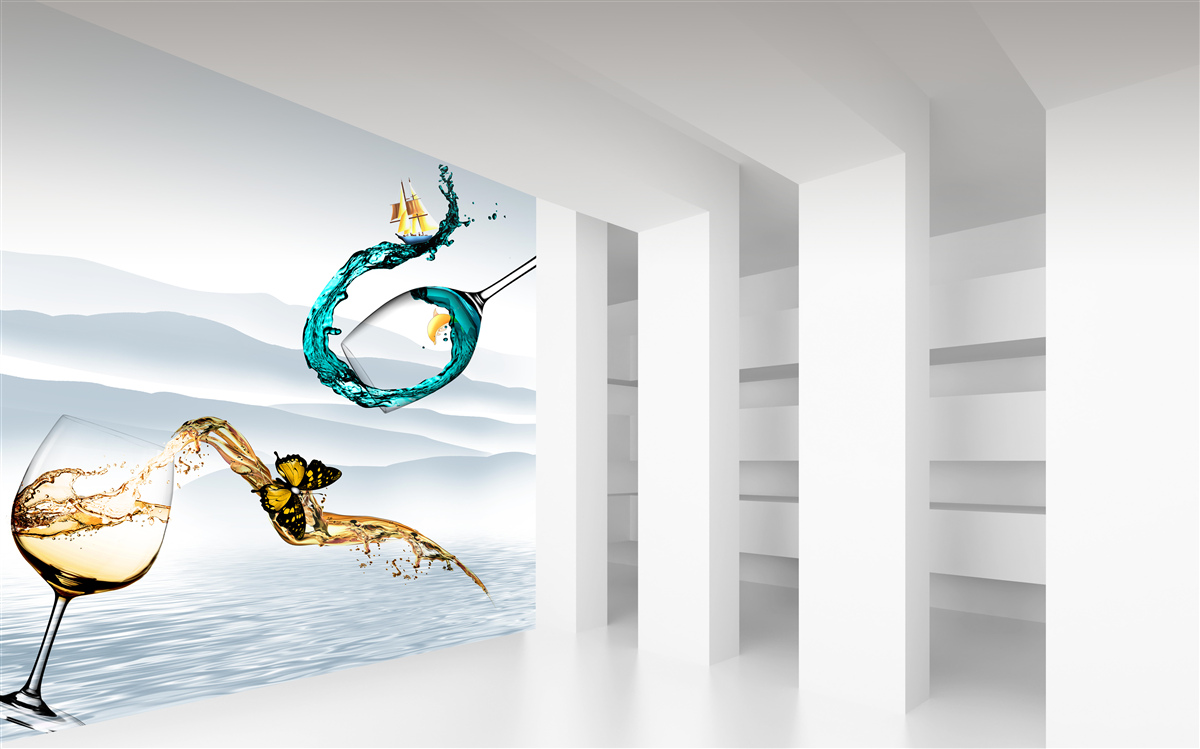 Fototapeta abstrakcyjne obrazy szklanek z napojami