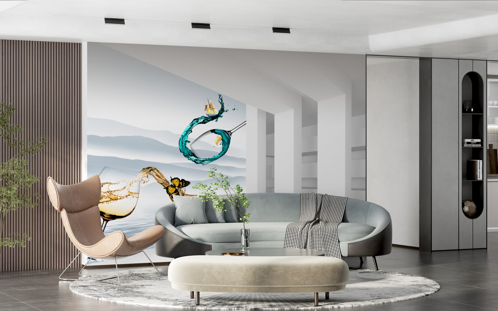 Fototapeta abstrakcyjne obrazy szklanek z napojami