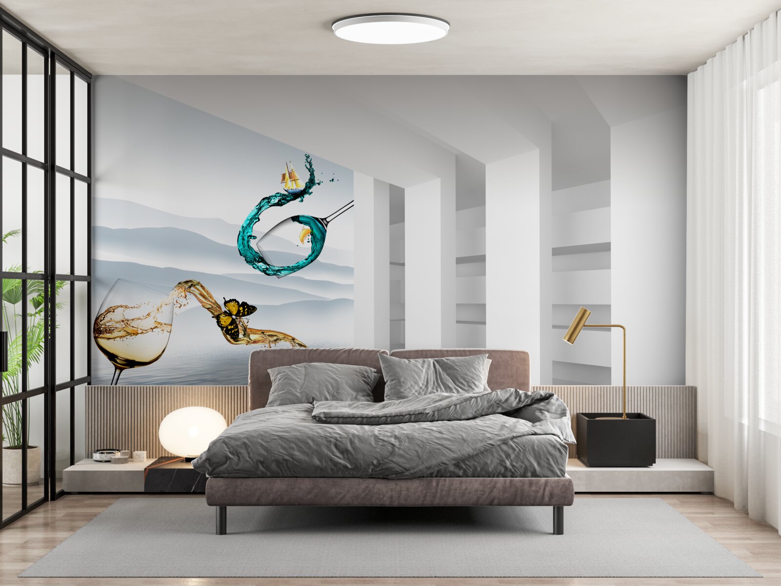 Fototapeta abstrakcyjne obrazy szklanek z napojami