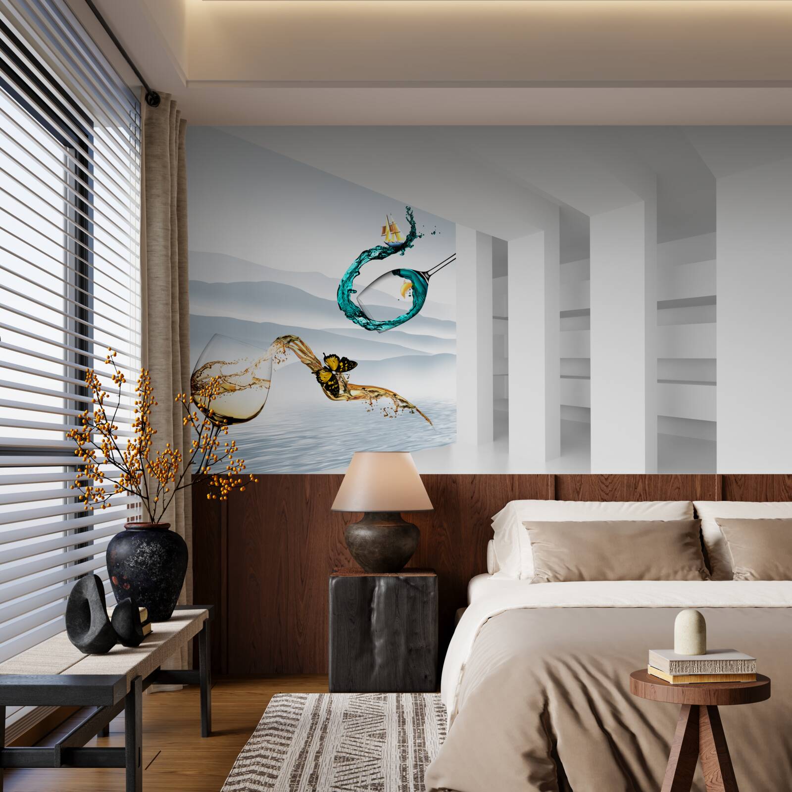 Fototapeta abstrakcyjne obrazy szklanek z napojami