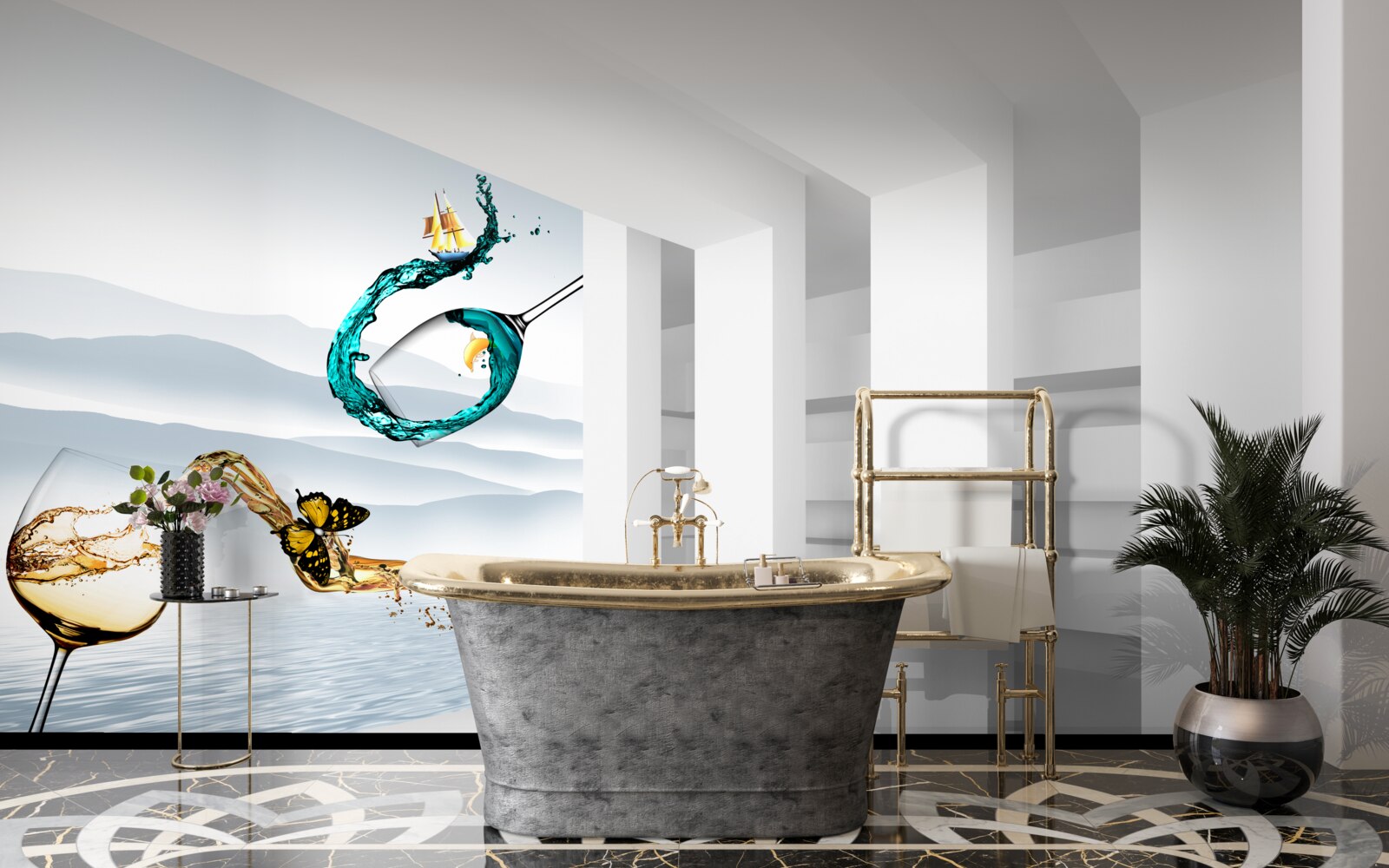 Fototapeta abstrakcyjne obrazy szklanek z napojami