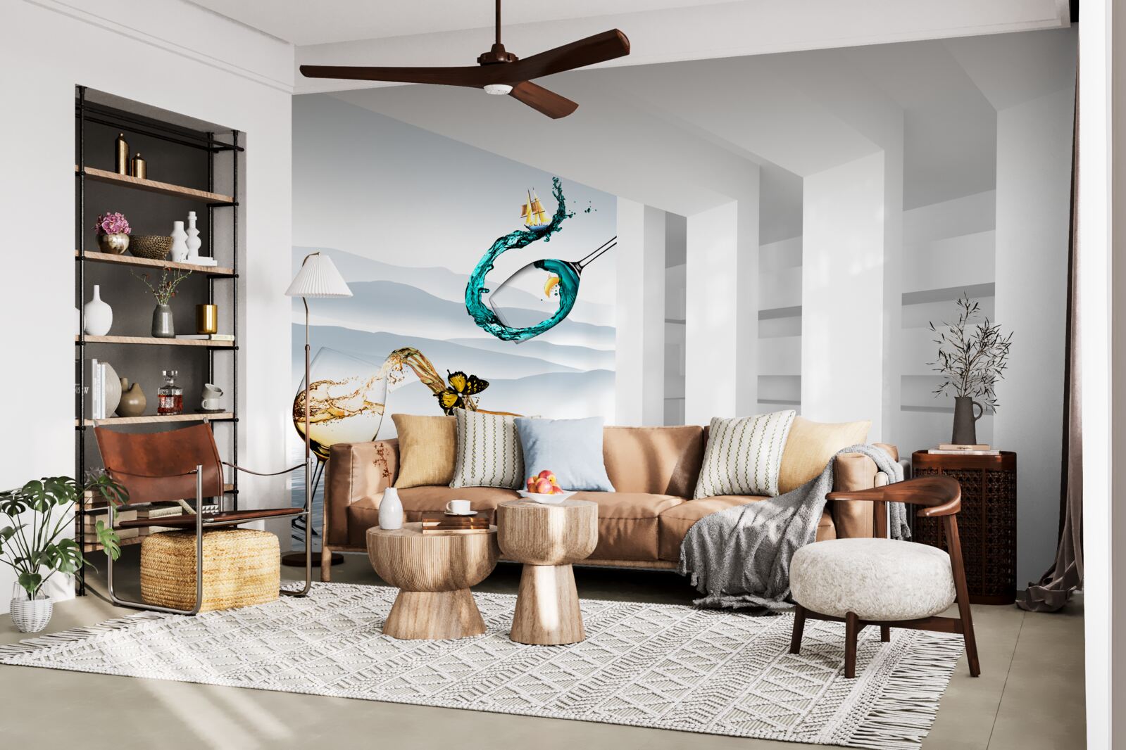 Fototapeta abstrakcyjne obrazy szklanek z napojami