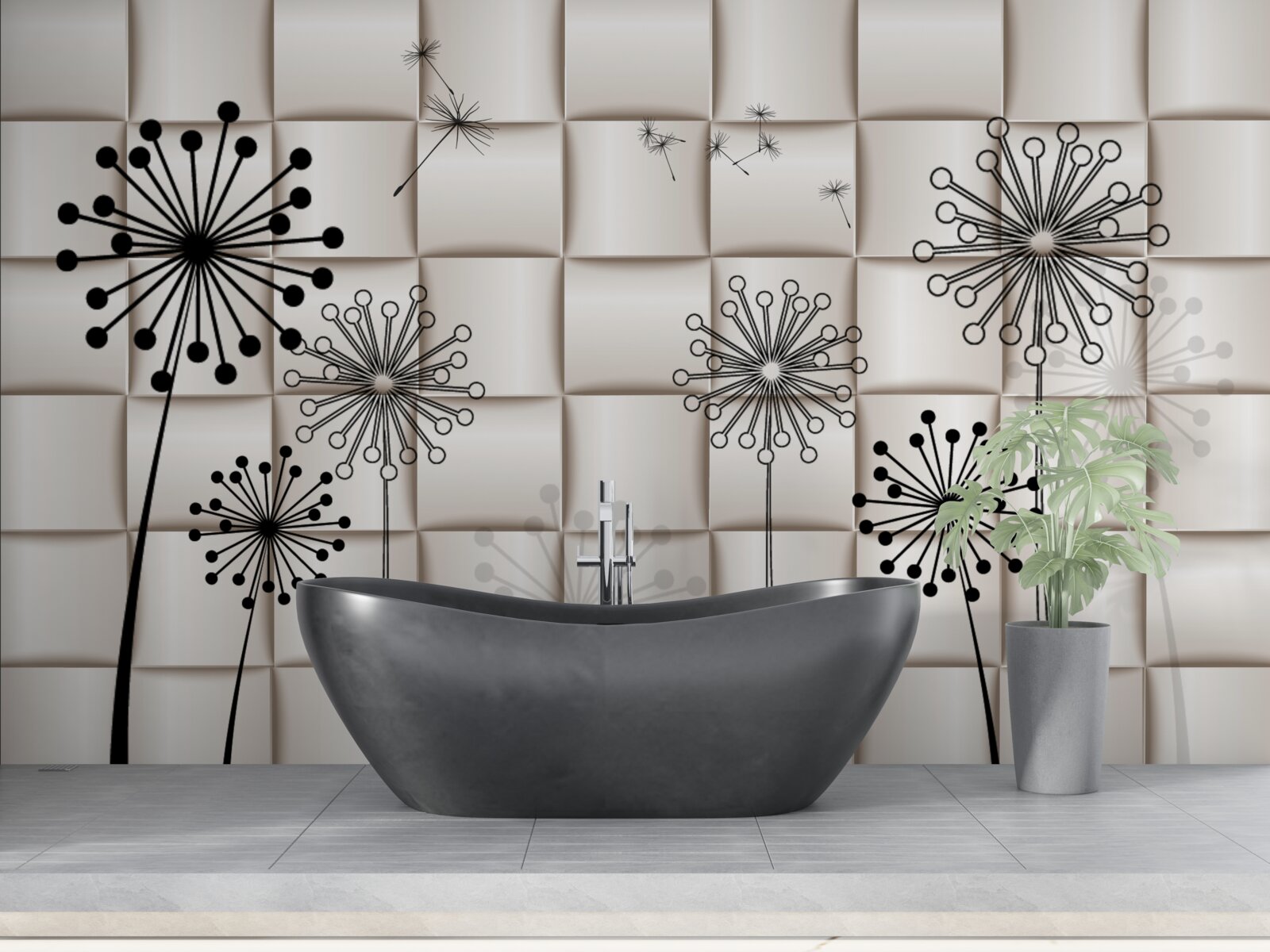 Fototapeta niezwykłe mlecze i małe ptaki