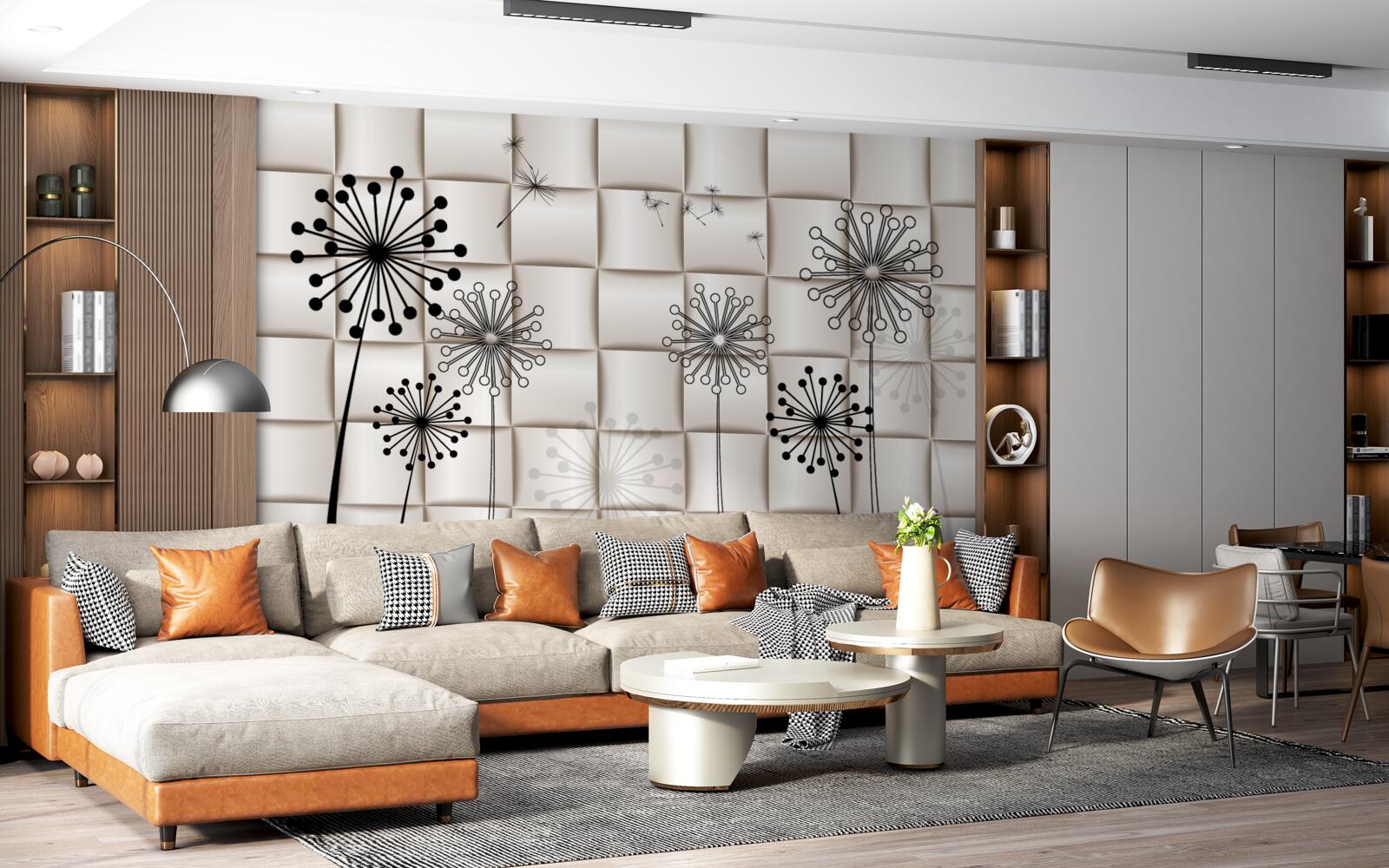 Fototapeta niezwykłe mlecze i małe ptaki