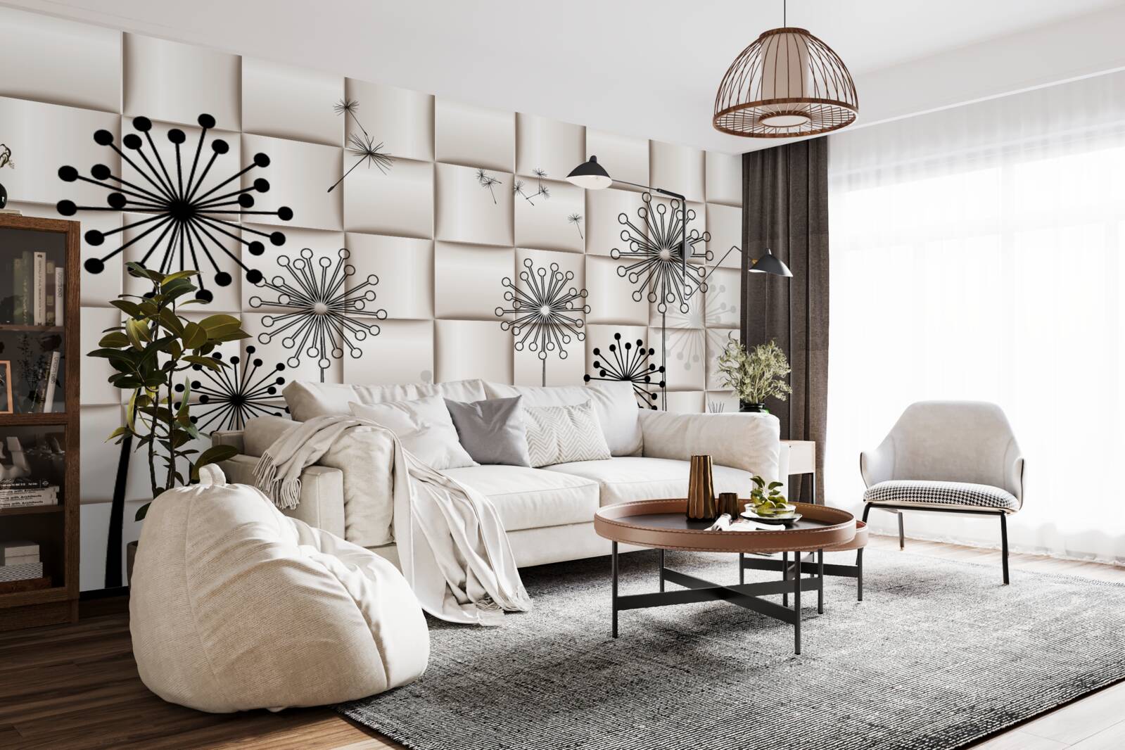 Fototapeta niezwykłe mlecze i małe ptaki