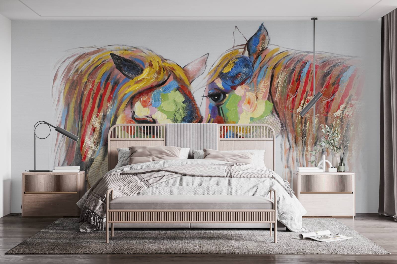 Fototapeta niezwykłe przedstawienie komunikacji między końmi