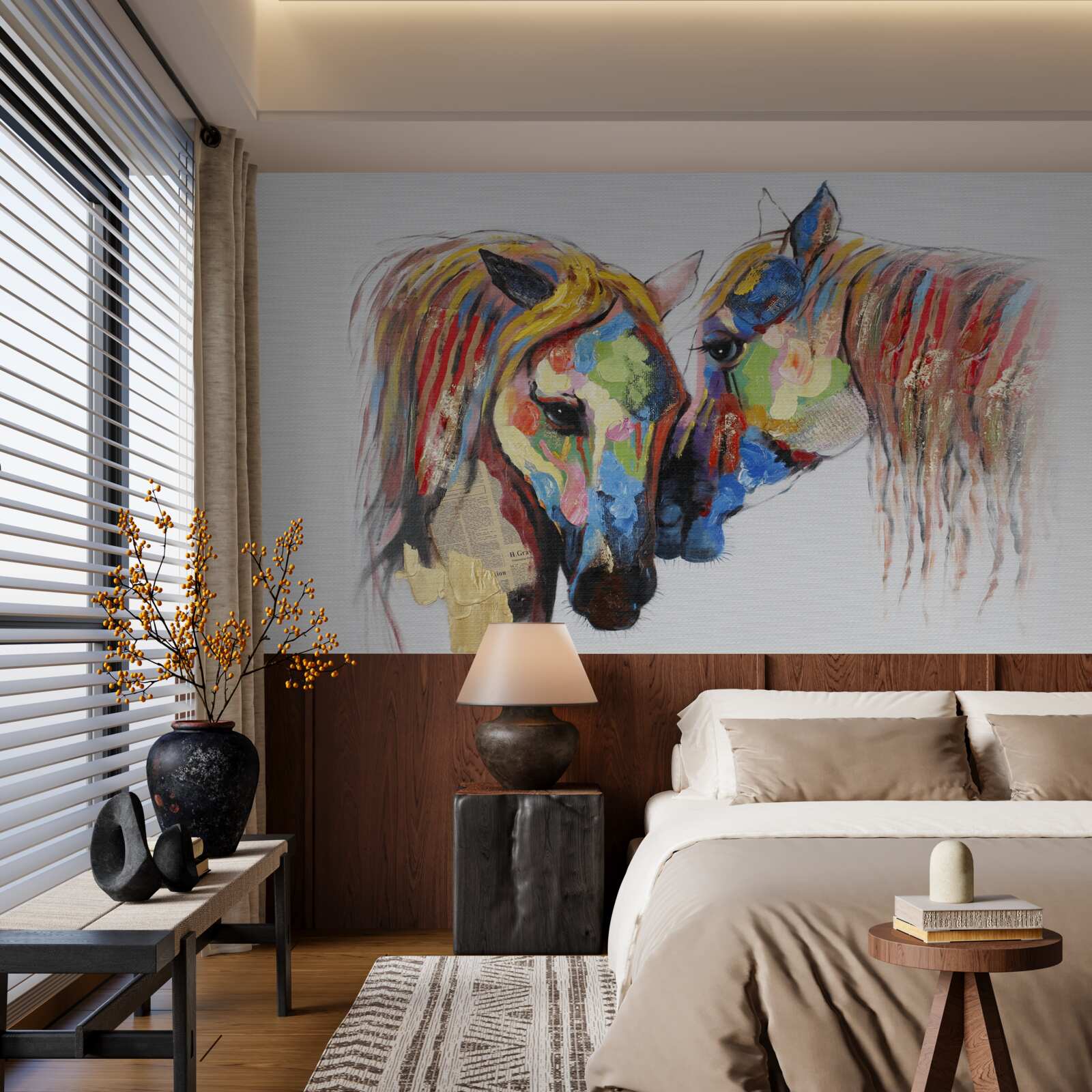 Fototapeta niezwykłe przedstawienie komunikacji między końmi