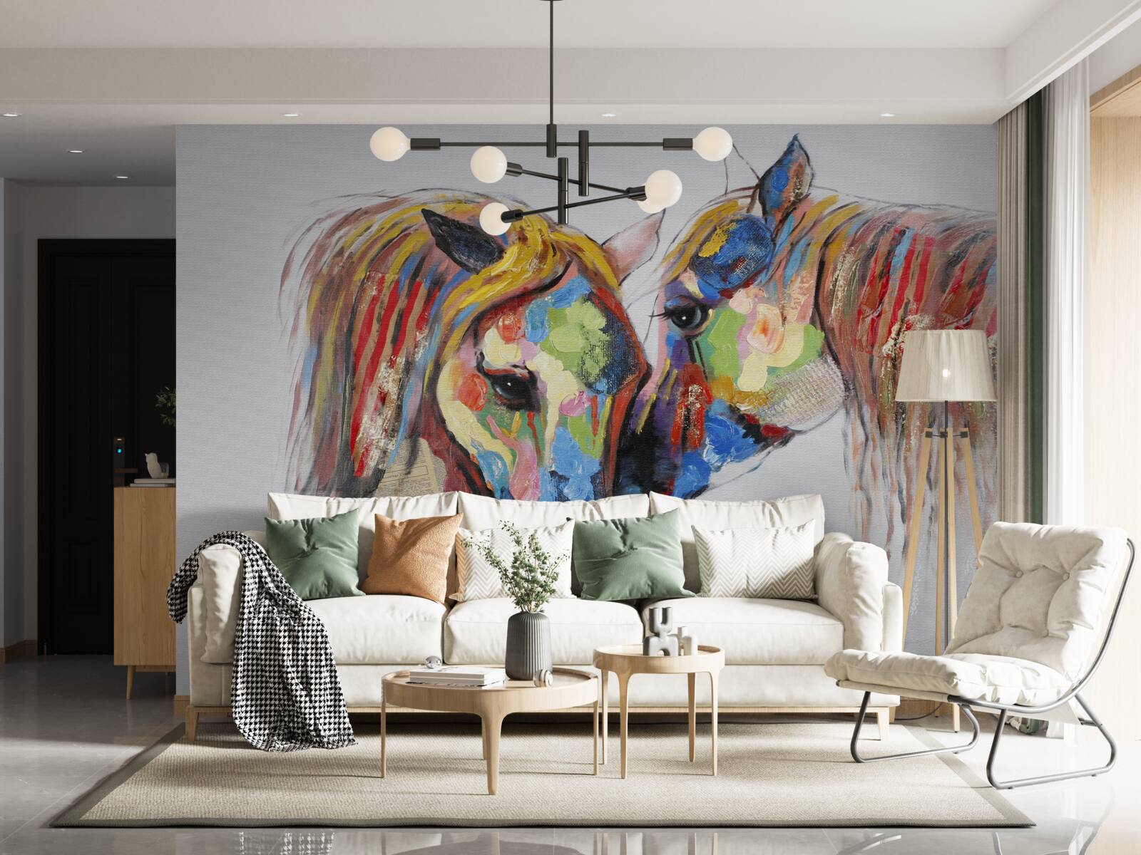 Fototapeta niezwykłe przedstawienie komunikacji między końmi