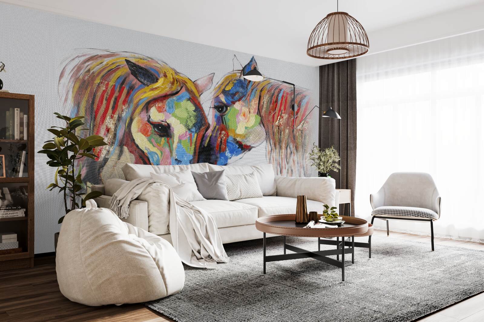 Fototapeta niezwykłe przedstawienie komunikacji między końmi