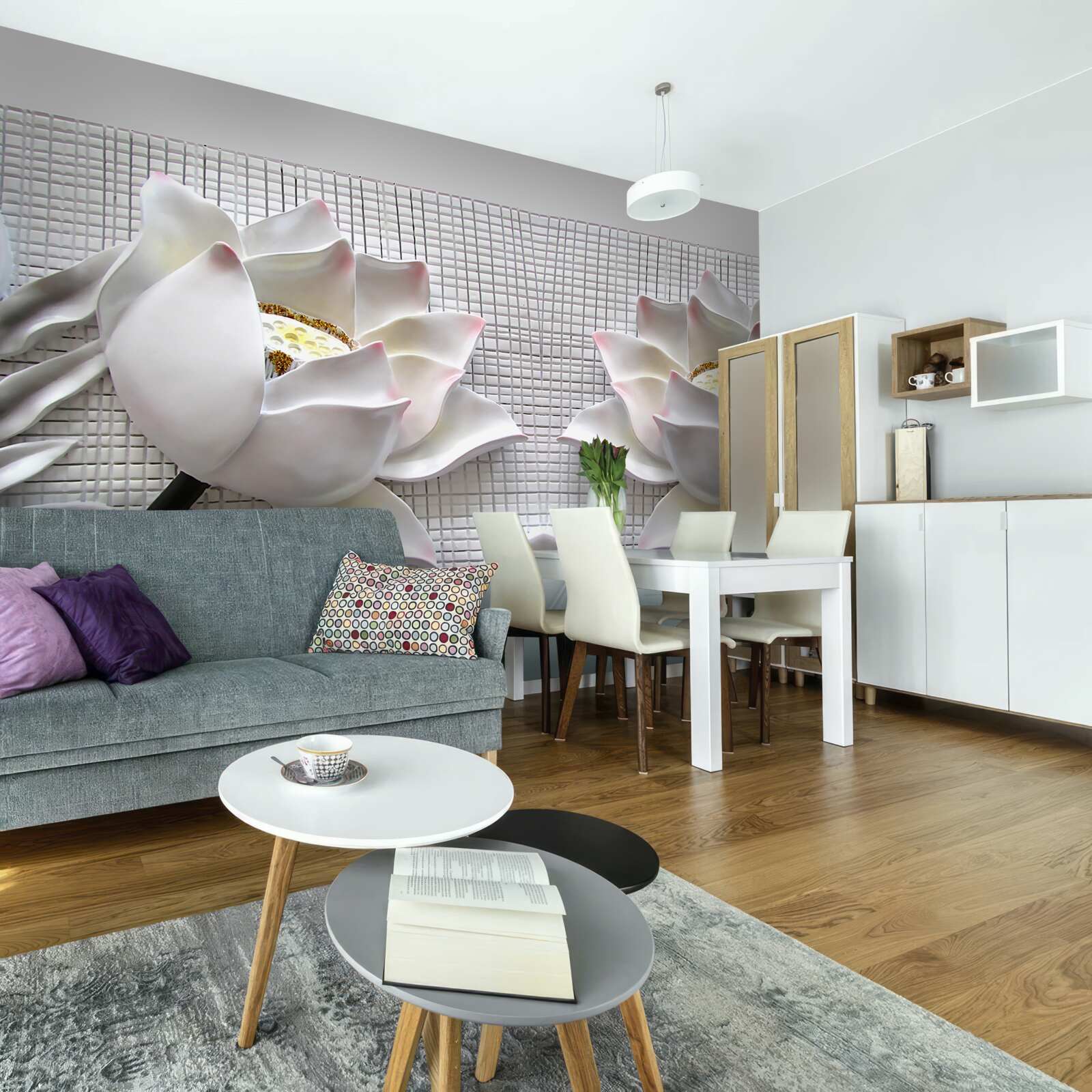 Fototapeta pudełka z białymi lotosami