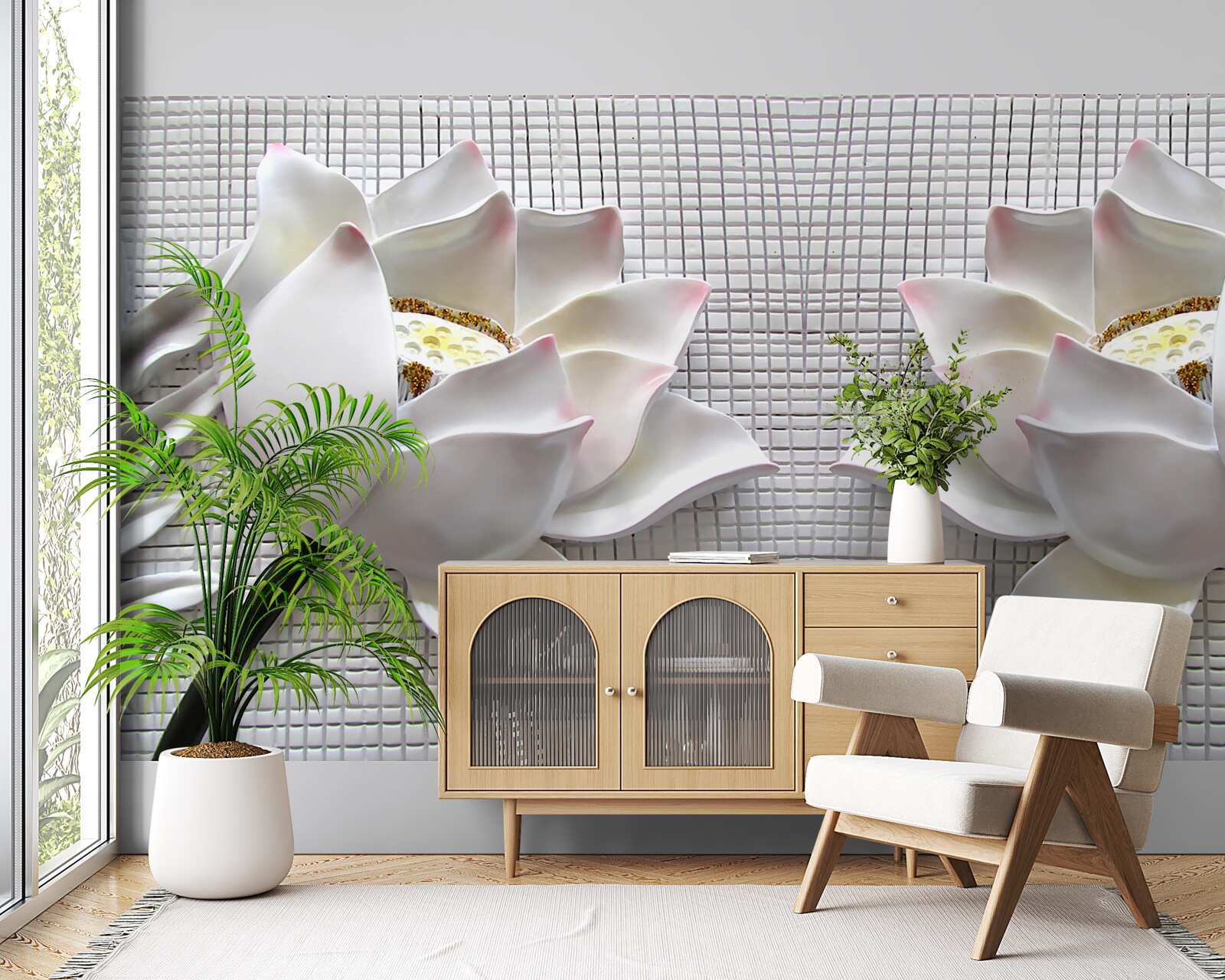 Fototapeta pudełka z białymi lotosami