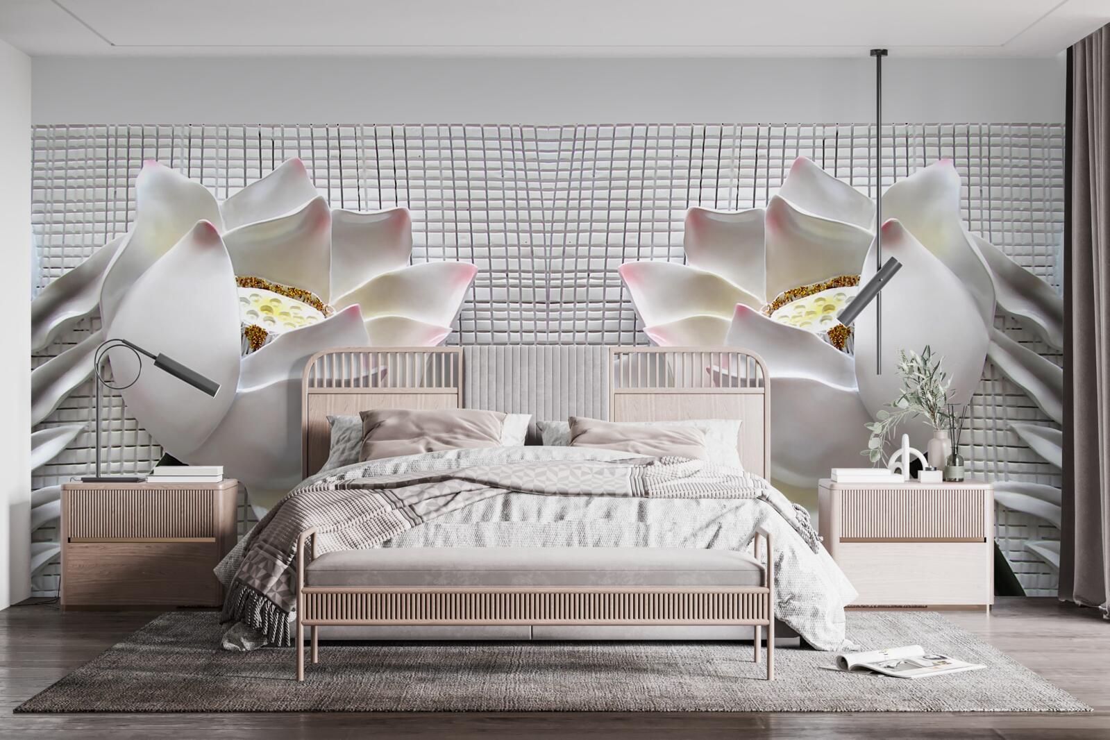 Fototapeta pudełka z białymi lotosami