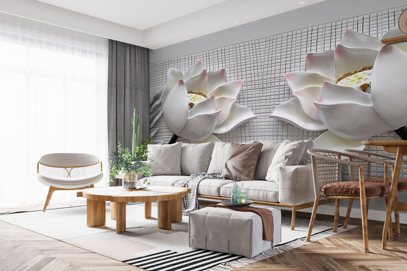 Fototapeta pudełka z białymi lotosami