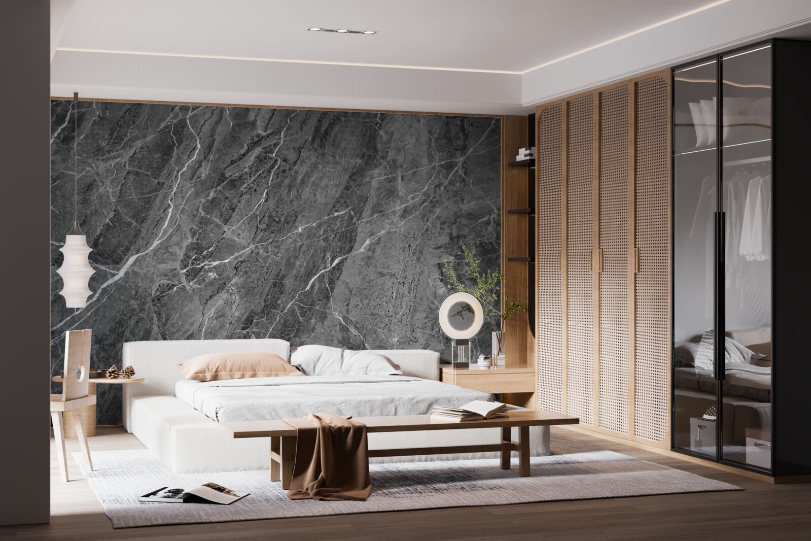 Fototapeta szary marmur z białymi żyłkami