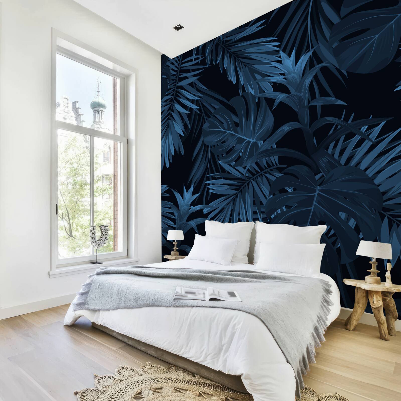 Fototapeta las deszczowy pod osłoną nocy