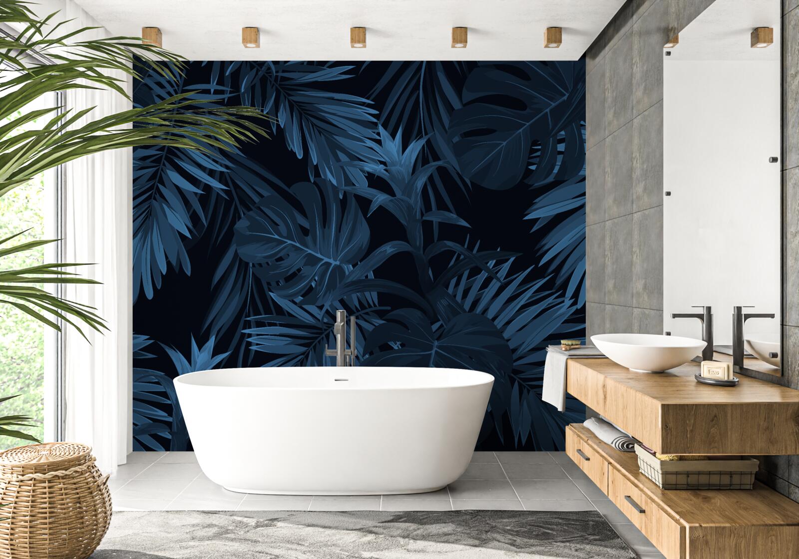 Fototapeta las deszczowy pod osłoną nocy