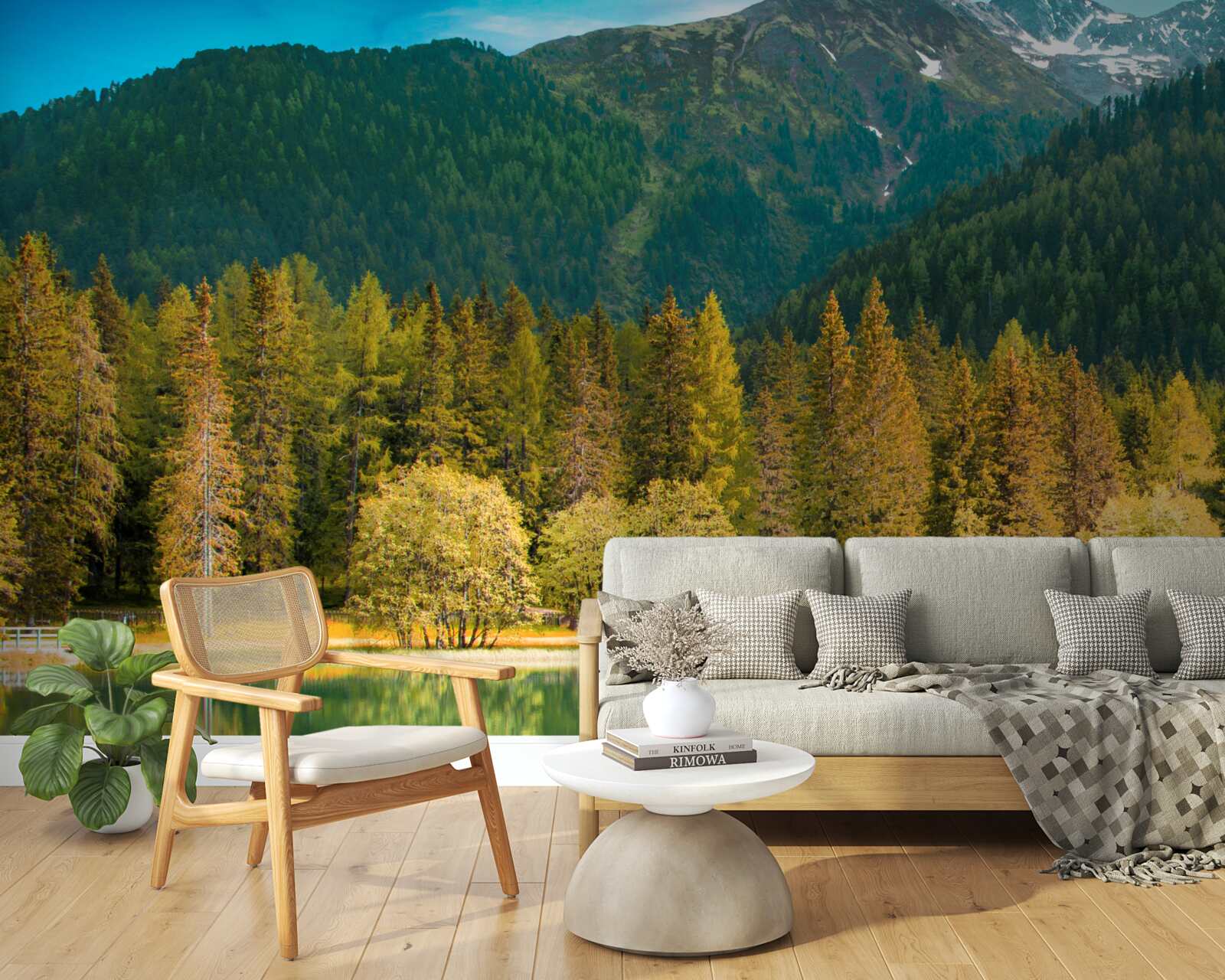 Fototapeta górskie jezioro w jesiennym krajobrazie