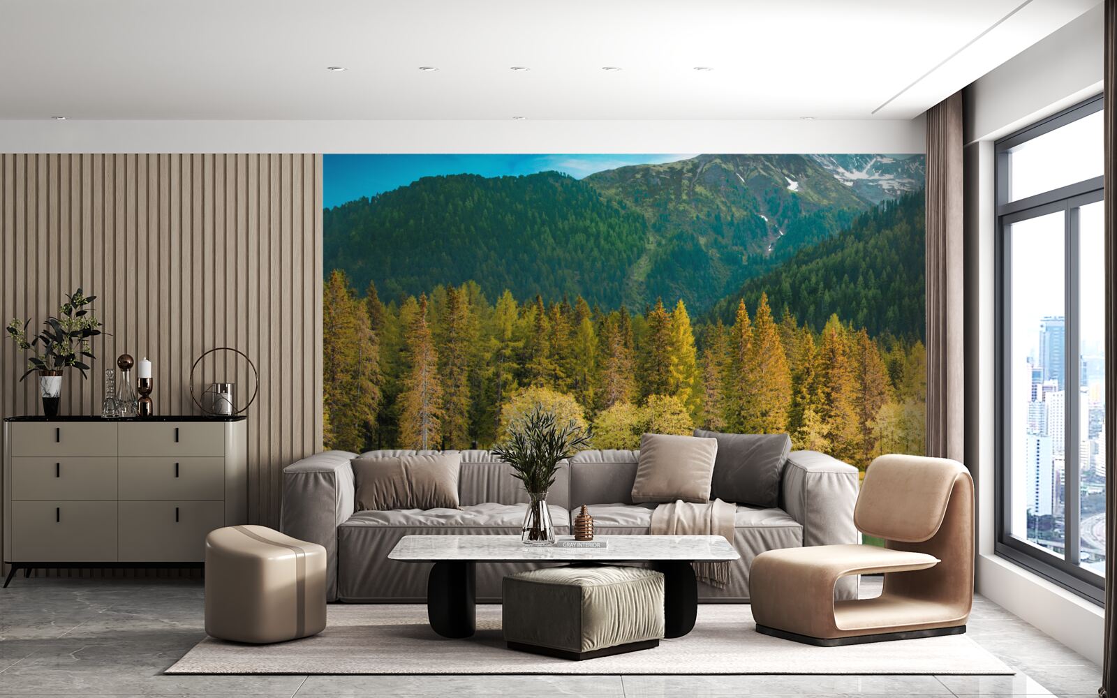 Fototapeta górskie jezioro w jesiennym krajobrazie