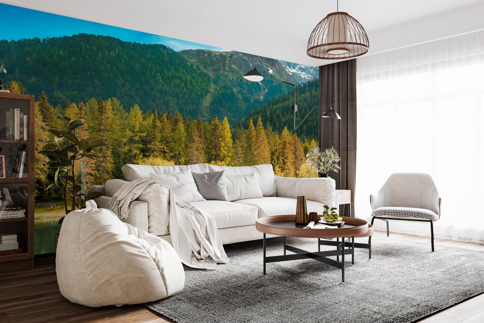 Fototapeta górskie jezioro w jesiennym krajobrazie