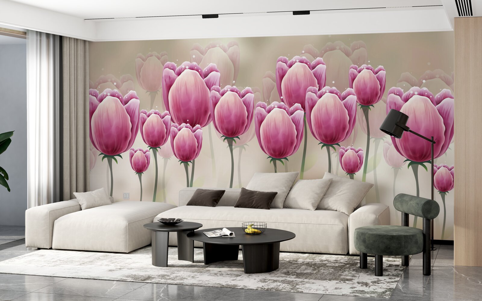 Fototapeta zamknięte karmazynowe tulipany