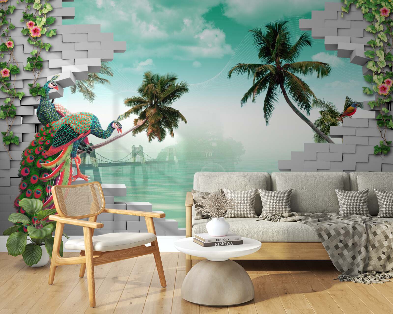 Fototapeta pawie na drzewie