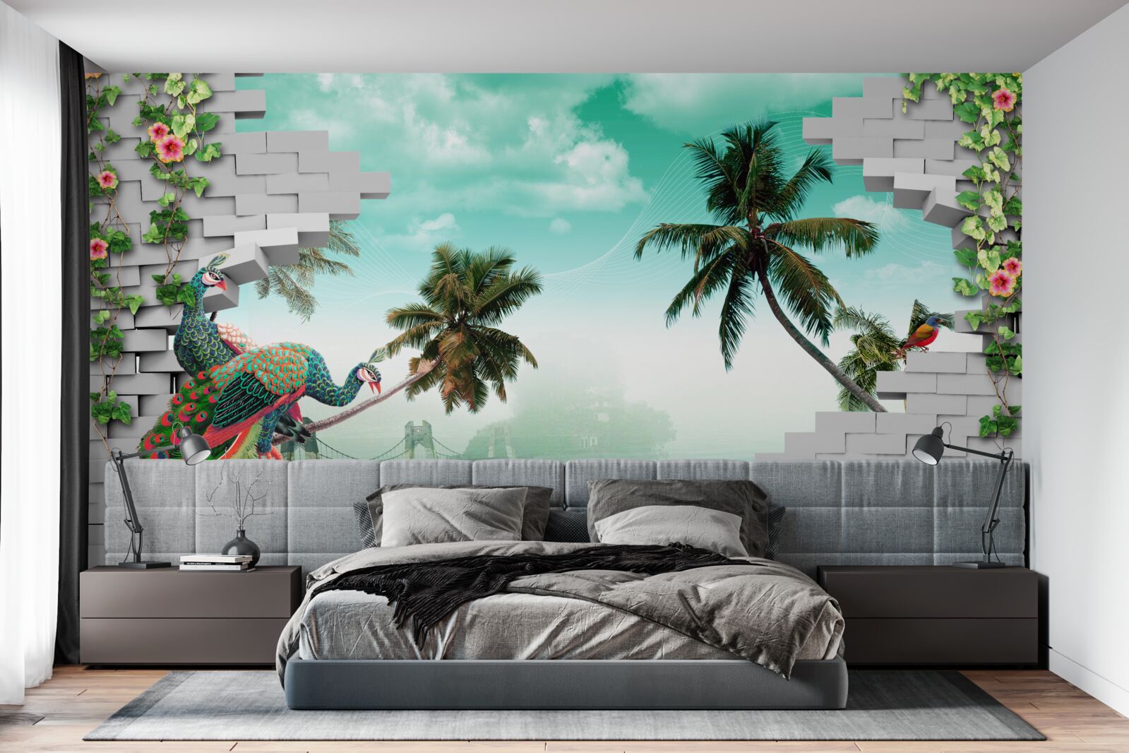 Fototapeta pawie na drzewie