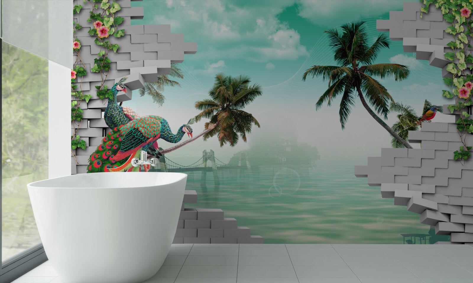 Fototapeta pawie na drzewie