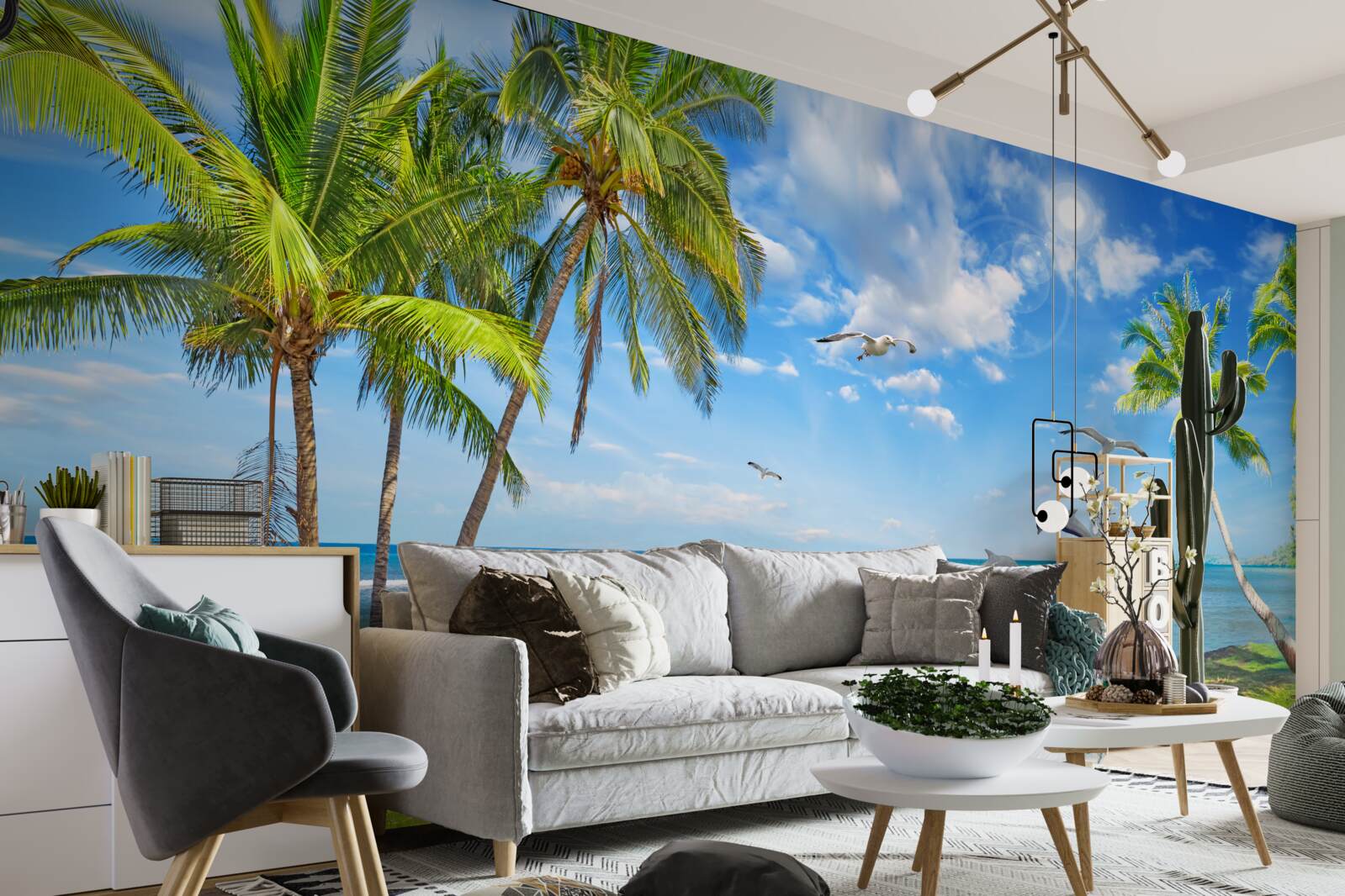 Fototapeta delfiny na pejzażu morskim