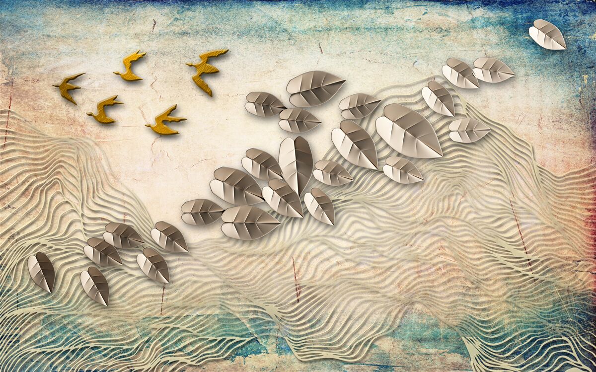 Fototapeta pierzaste stworzenia i ich puch w podmuchach wiatru