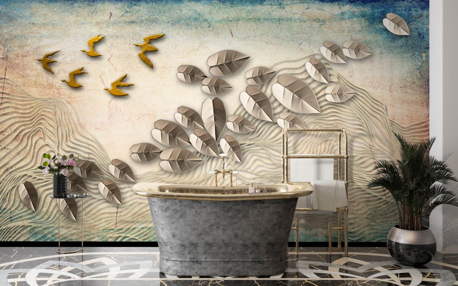 Fototapeta pierzaste stworzenia i ich puch w podmuchach wiatru