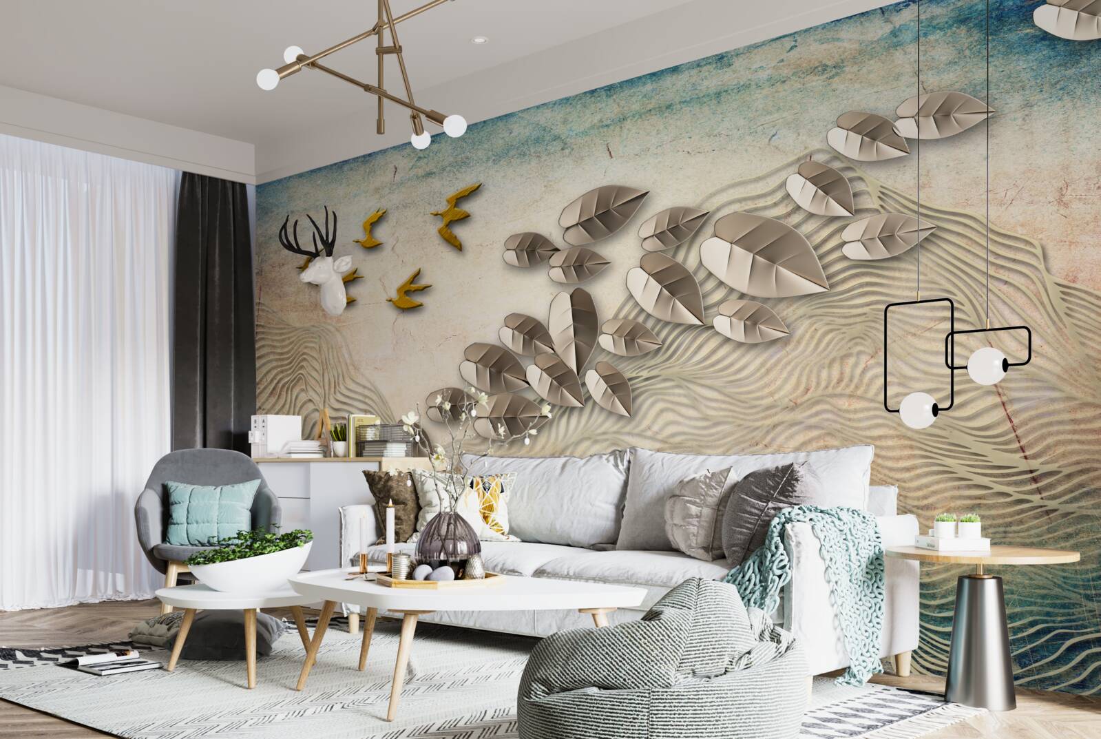 Fototapeta pierzaste stworzenia i ich puch w podmuchach wiatru