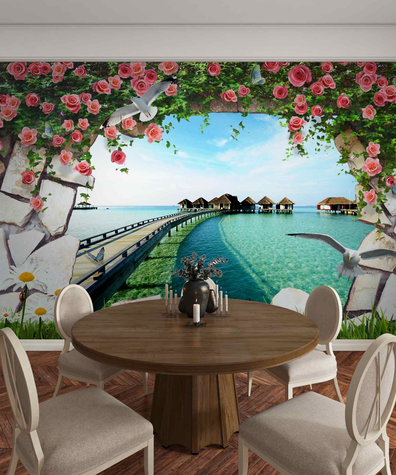 Fototapeta brama z widokiem na port morski