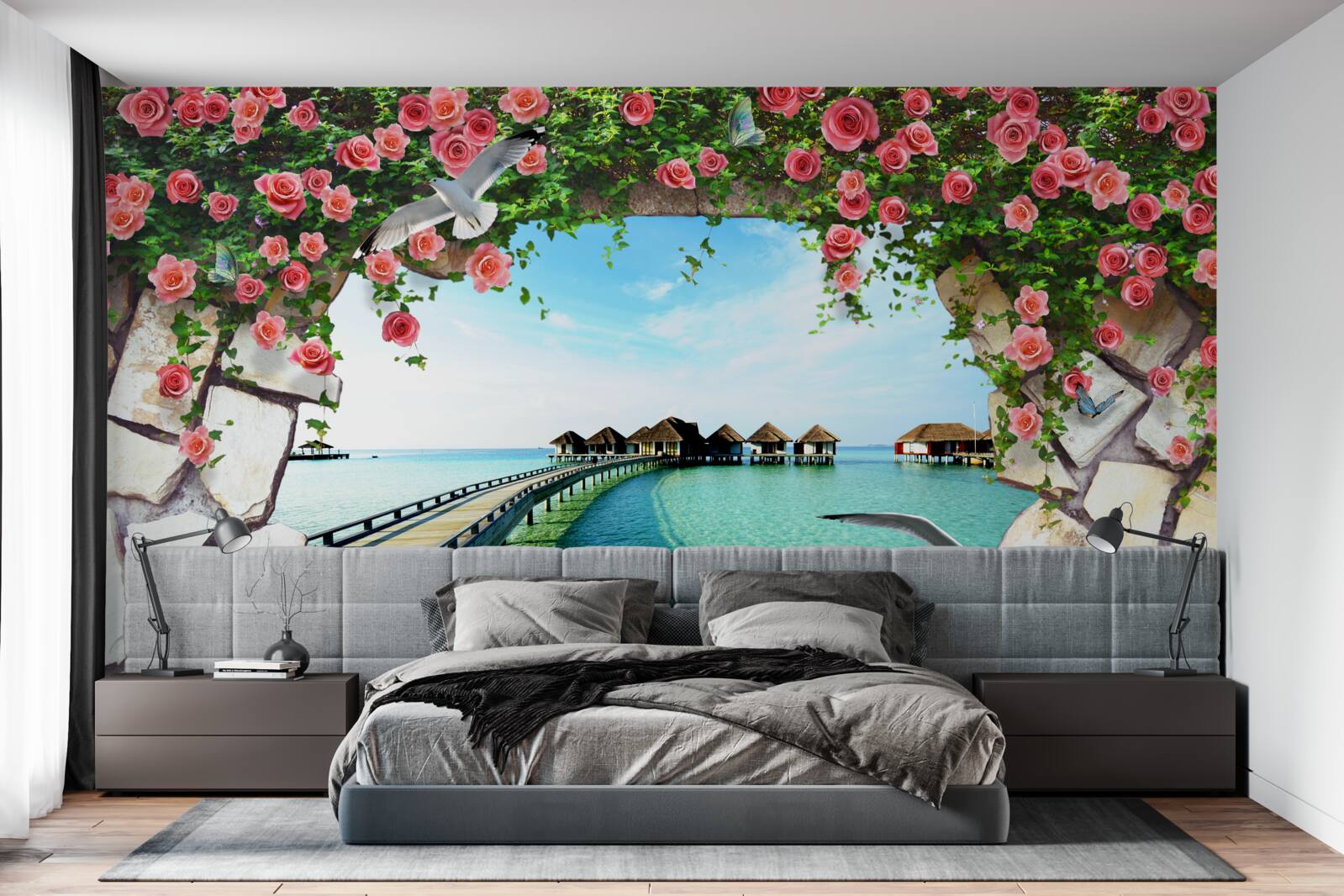 Fototapeta brama z widokiem na port morski