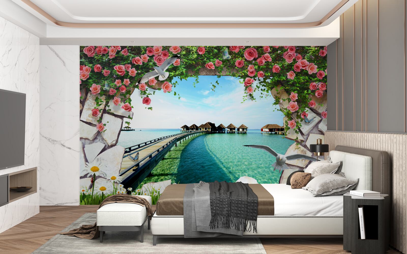 Fototapeta brama z widokiem na port morski