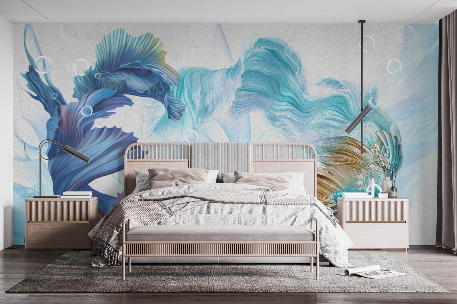 Fototapeta obraz kolorowych ryb pływających w wodzie