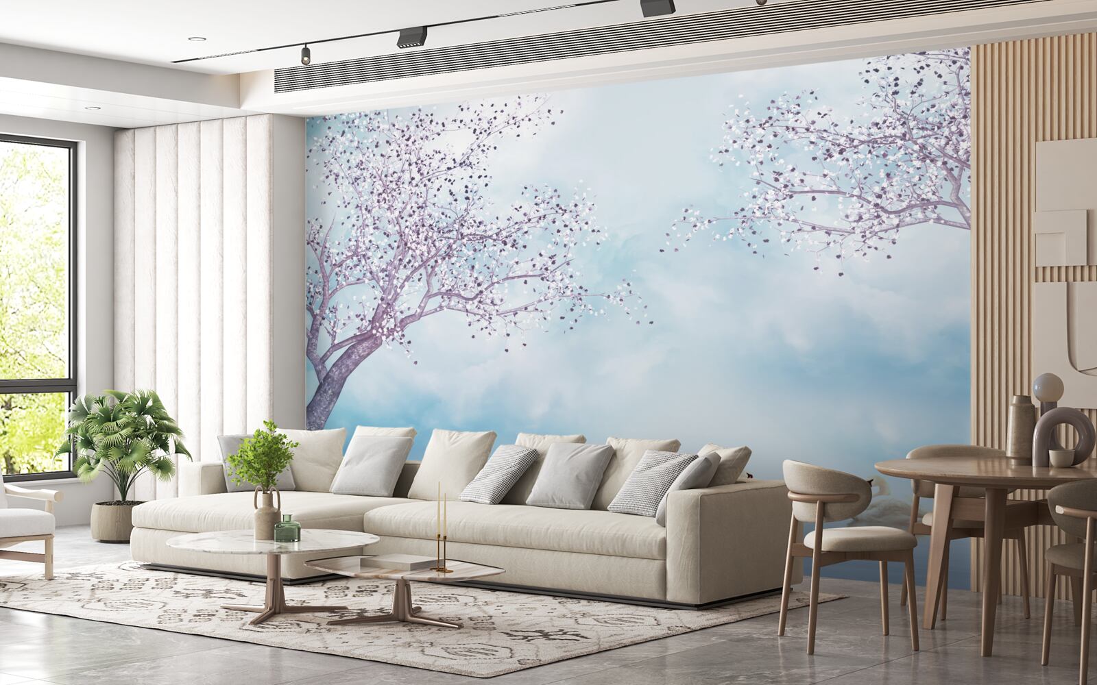 Fototapeta z łabędziami nad jeziorem pod mgłą