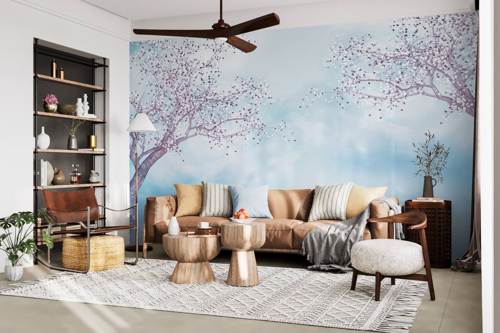 Fototapeta z łabędziami nad jeziorem pod mgłą