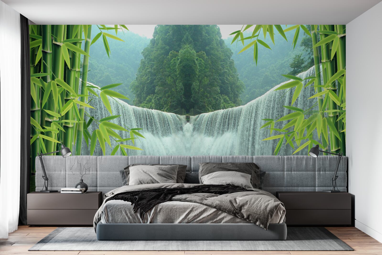 Fototapeta uroczy wodospad głęboko w dżungli