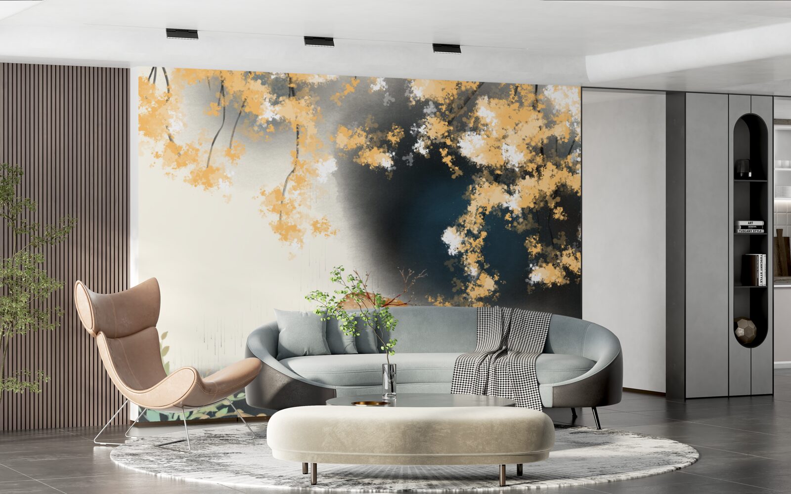 Fototapeta kozica w mglistych jesiennych zaroślach