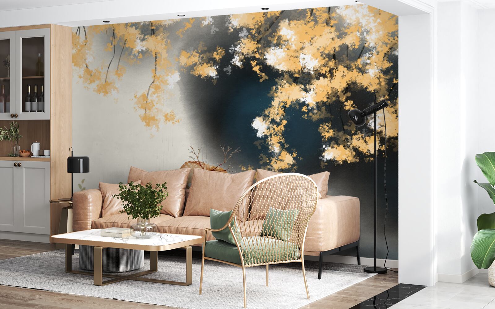 Fototapeta kozica w mglistych jesiennych zaroślach