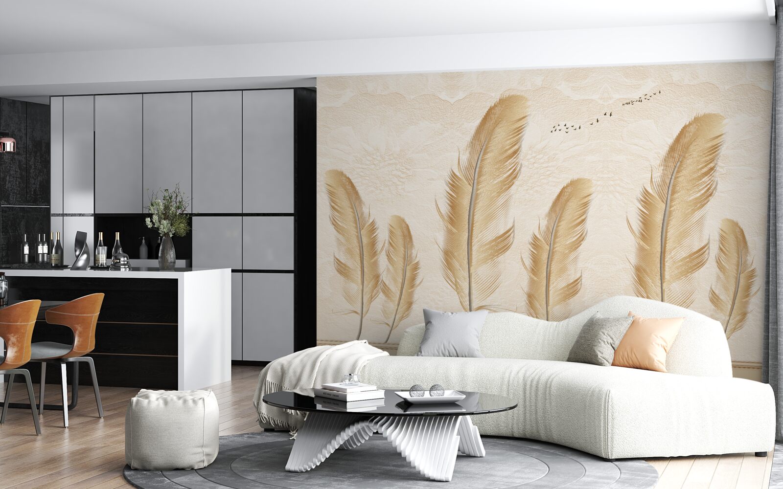 Fototapeta artystyczne tło ozdobione piórami