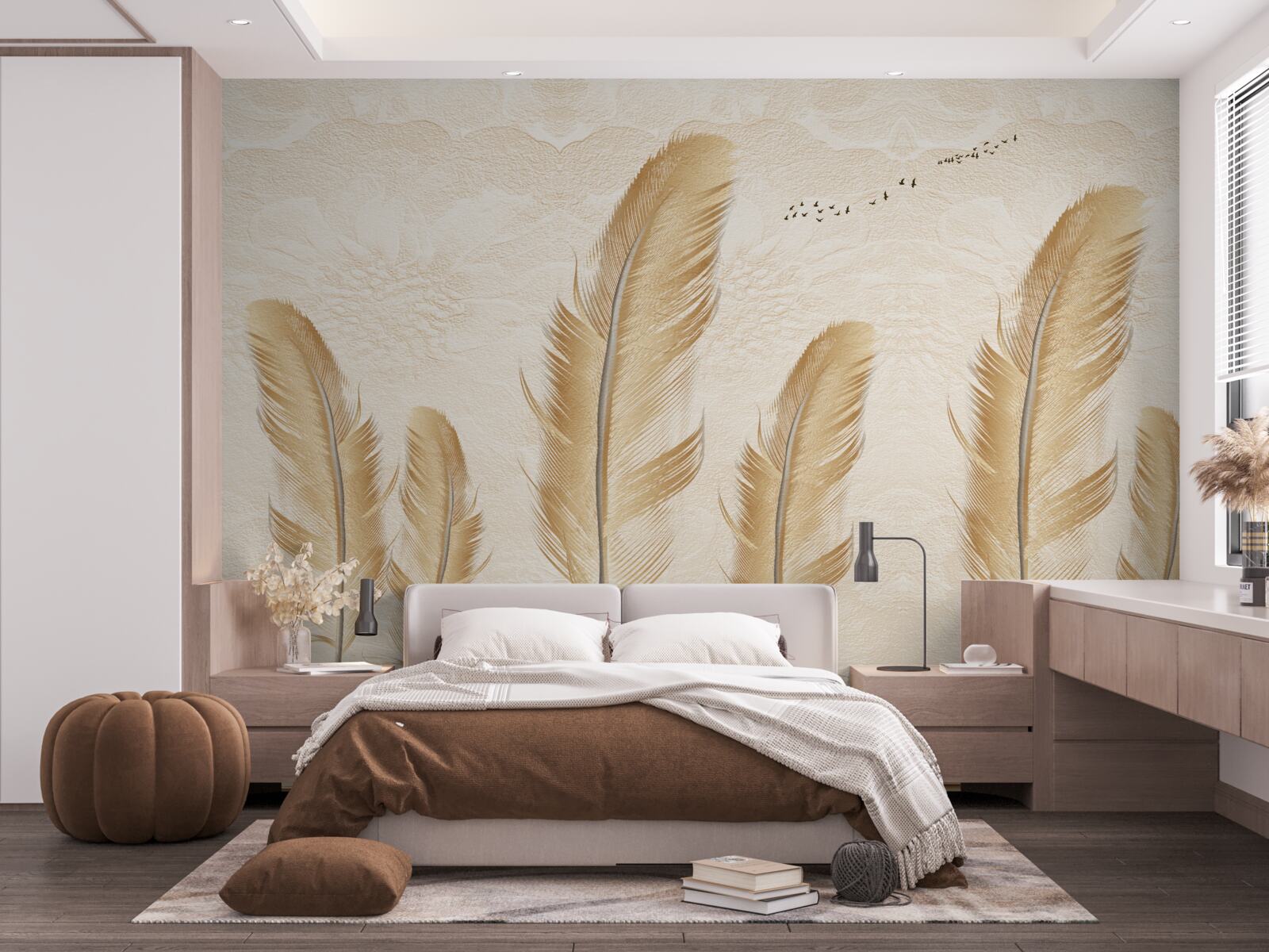 Fototapeta artystyczne tło ozdobione piórami