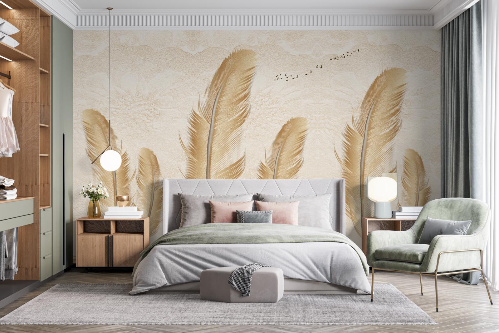 Fototapeta artystyczne tło ozdobione piórami