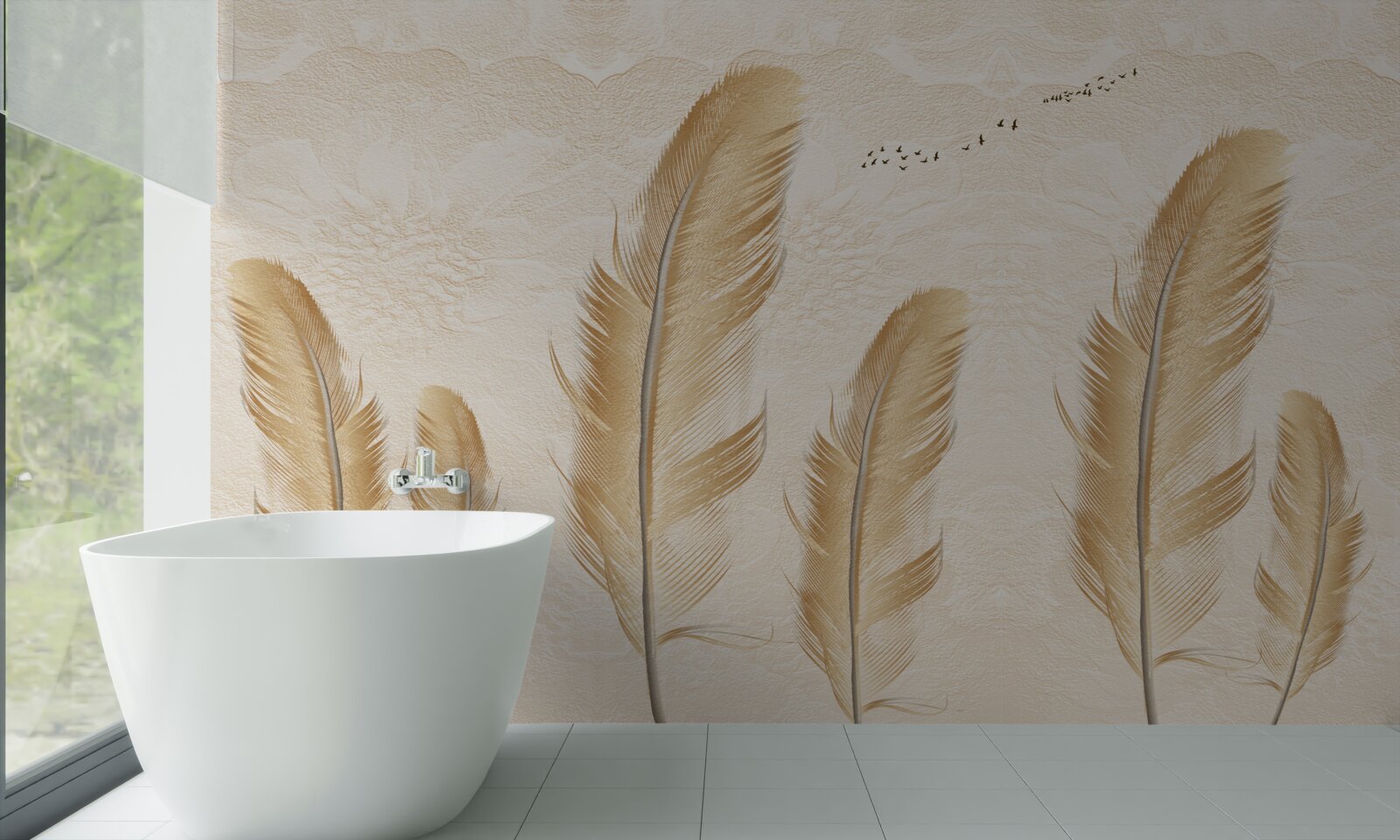 Fototapeta artystyczne tło ozdobione piórami