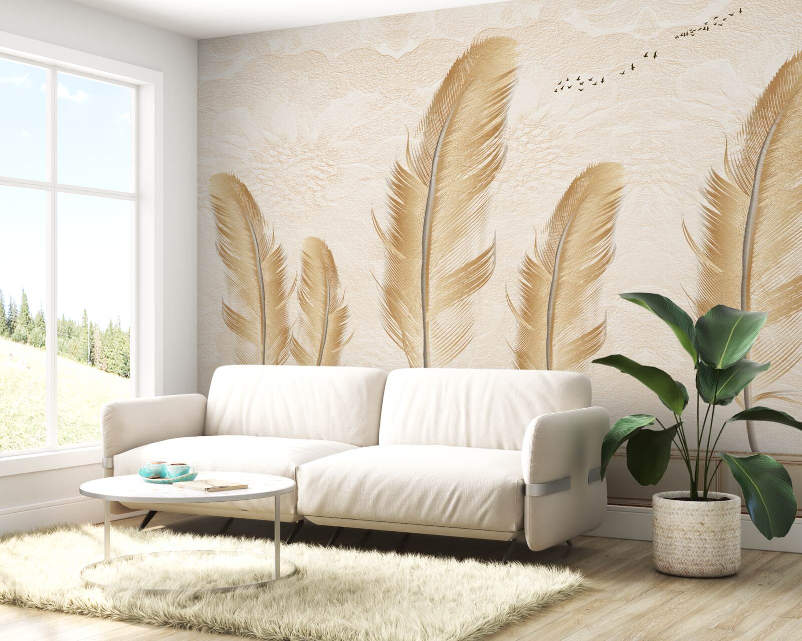 Fototapeta artystyczne tło ozdobione piórami