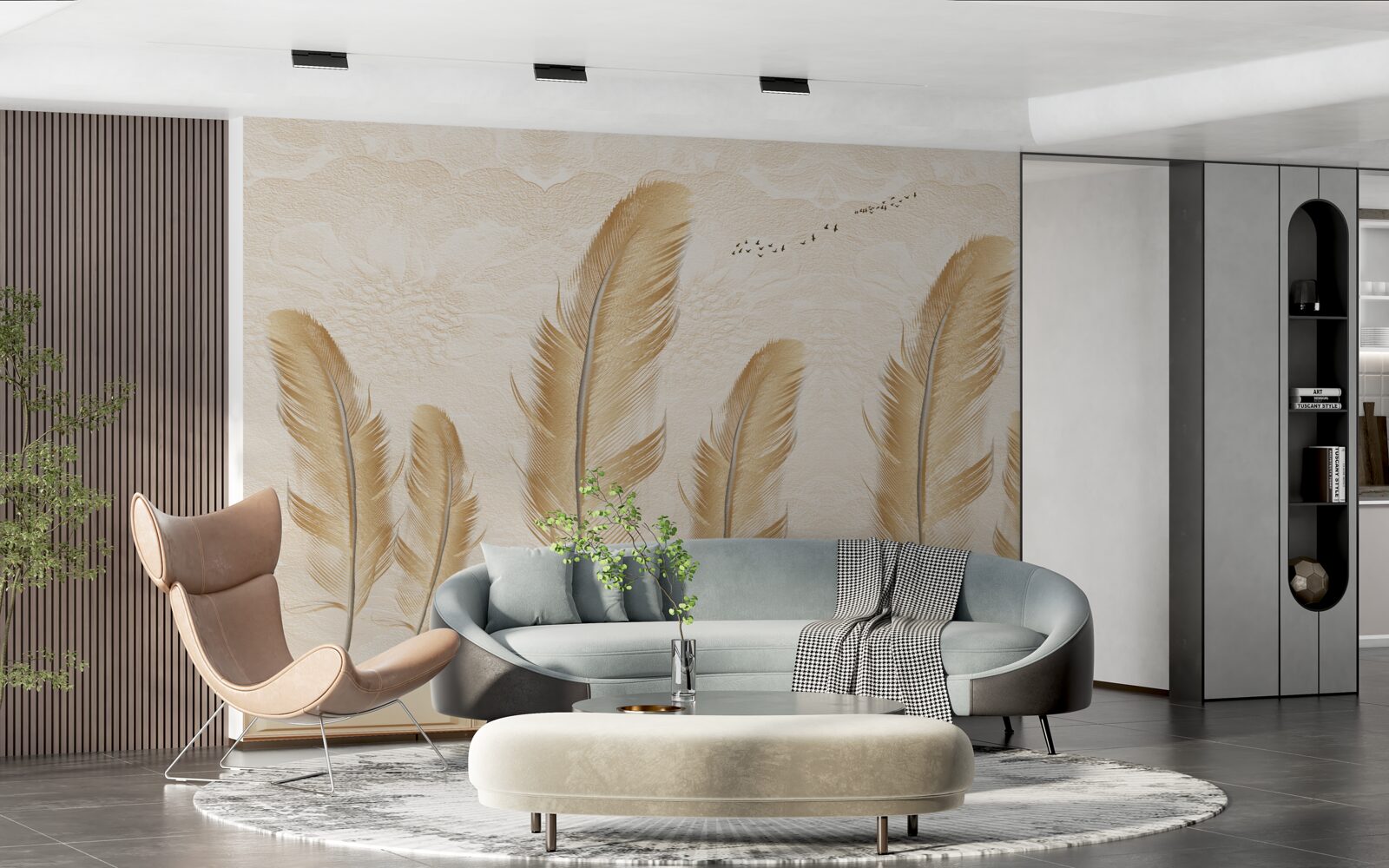 Fototapeta artystyczne tło ozdobione piórami